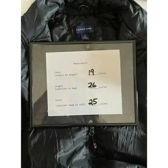Lands End light weight jacket Black size Small some peeling under arms - Picture 10 of 13